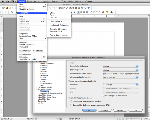 LibreOffice as Gaeilge